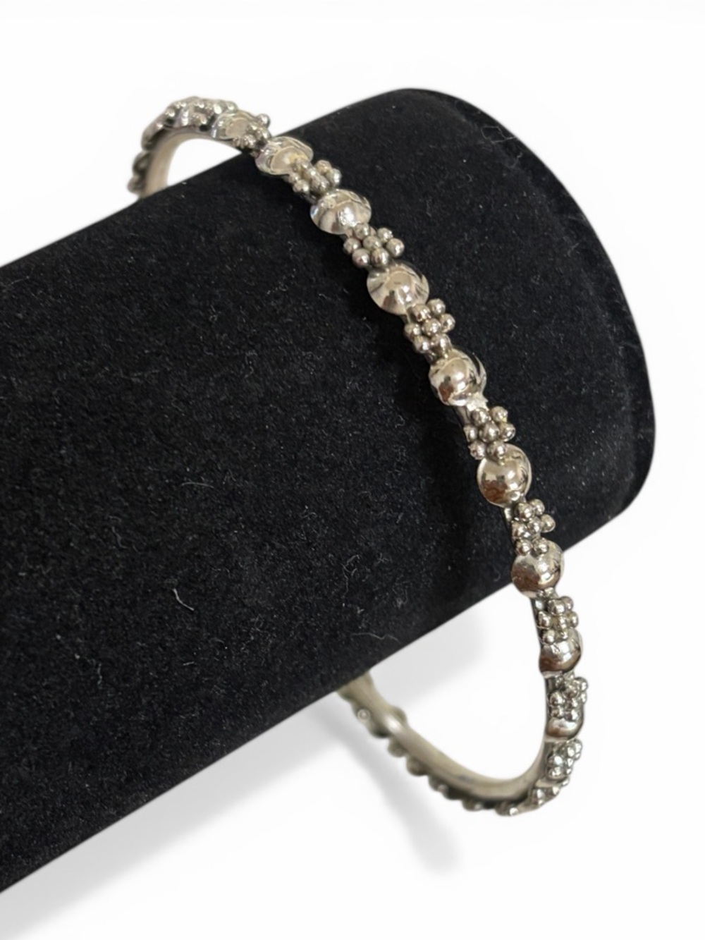 Vintage Silver Tone Large Bangle Bracelet